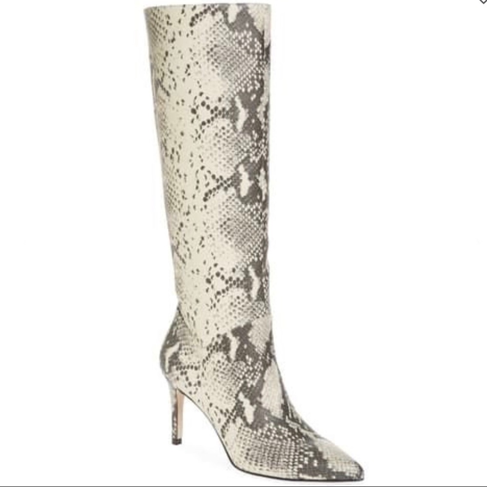 Steve Madden Snakeskin Print Knee High Boots